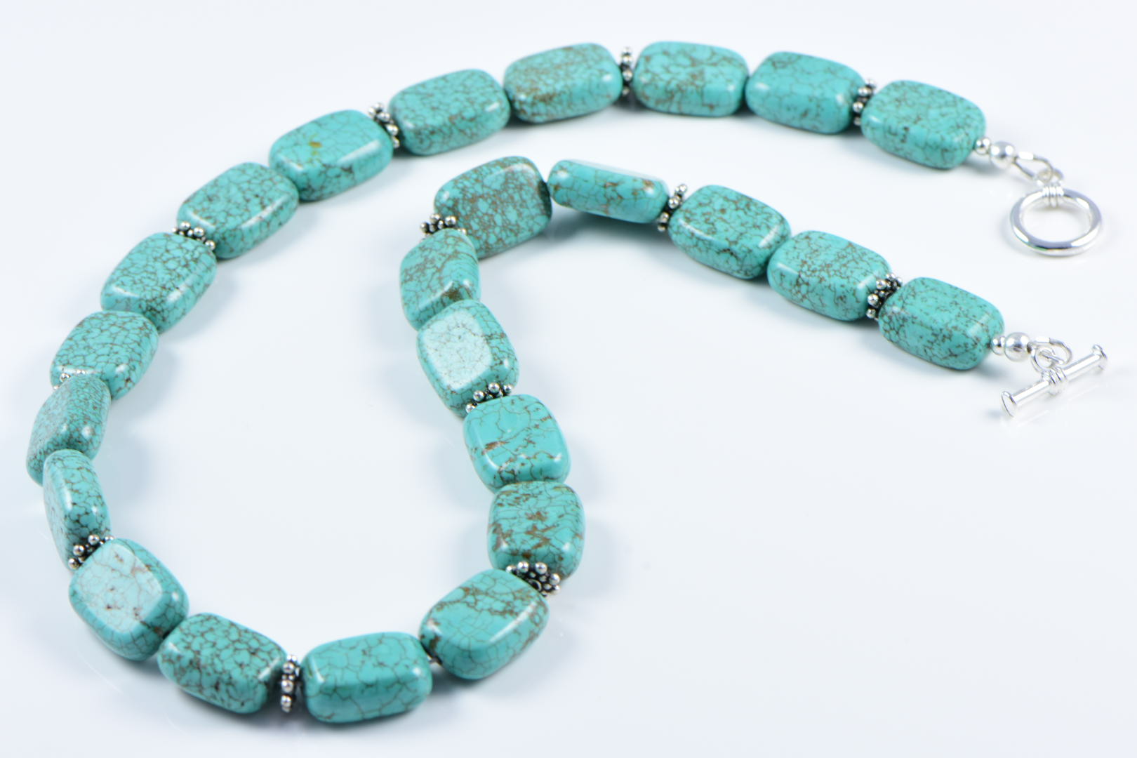 Handmade Semi Precious Jewellery|18x13mm Turquoise Necklaces|AqBeads.Uk