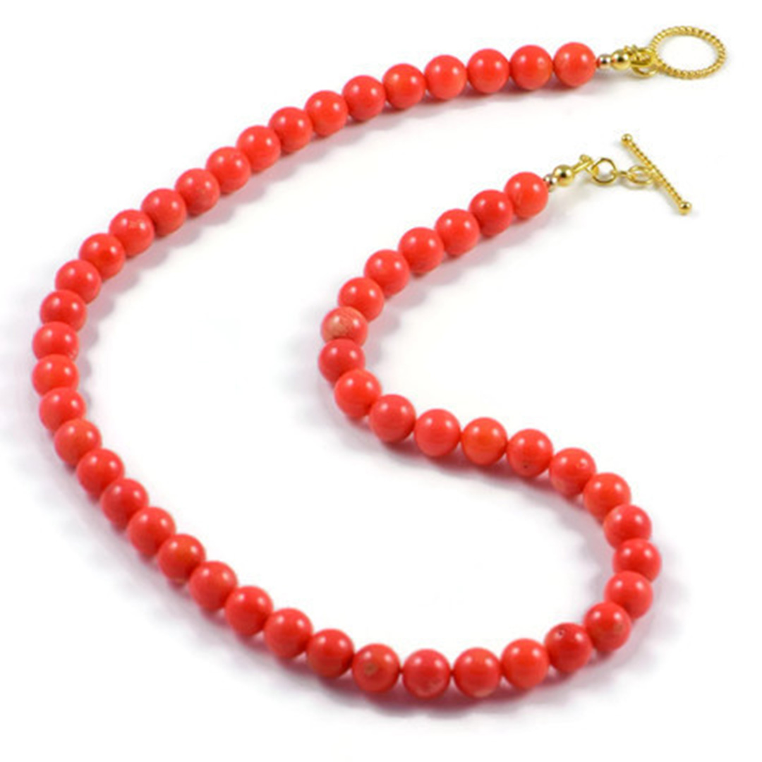 Heart Shaped Red Horn Coral Necklace - Natural Designer Gemstone – Henryka
