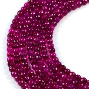 AqBeadsUk Semi-Precious Crystal Energy Stones with Natural Healing Power - Premium Genuine Pink Agate 6mm Faceted Round Gemstone Jewellery Making Beads on 14.5 inch 2 Strands