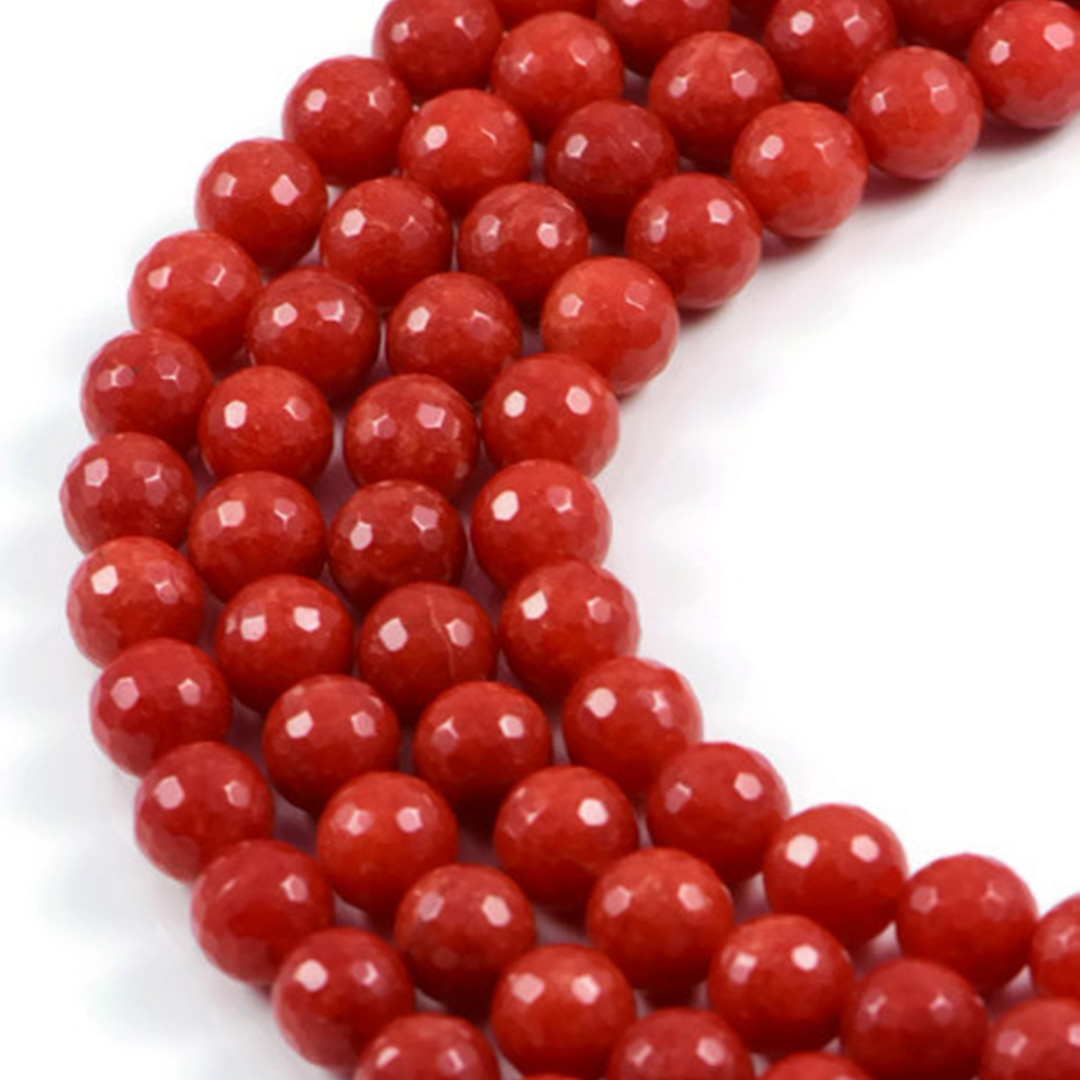 Semi Precious Beads| 10mm Red Agate Beads | AqBeads.Uk