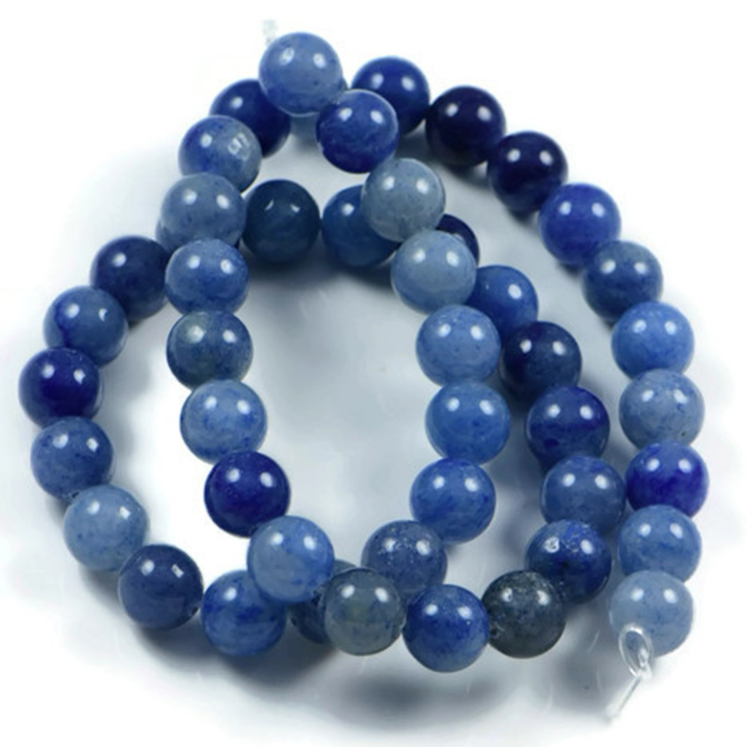 Gemstone Beads|8mm Blue Aventurine Beads | AqBeads.Uk