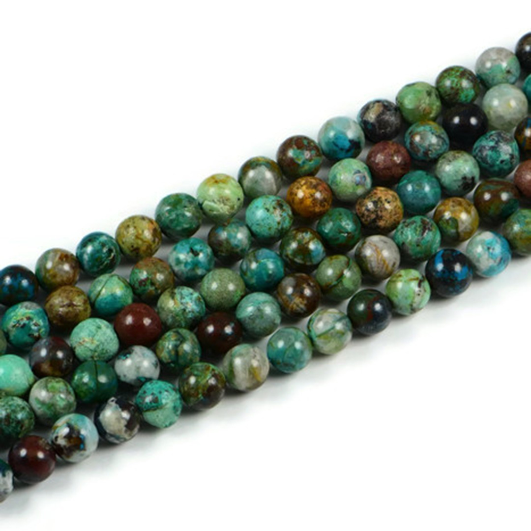 Semi Precious Beads|7-7.5mm Chrysocolla Beads | AqBeads.Uk