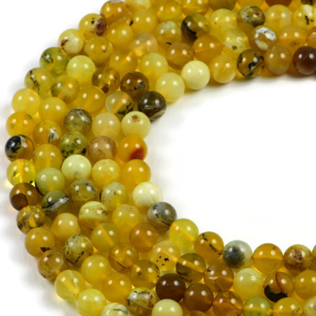 Gemstone Beads, 8mm Yellow Opal Beads