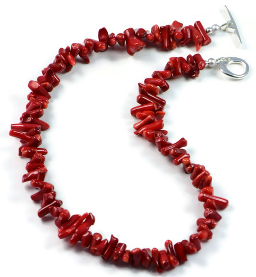 Vintage Coral Necklace with Coral Clasp | AC Silver